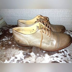 Frye Men's Oxford Distressed Leather Gray Shoes 9.5